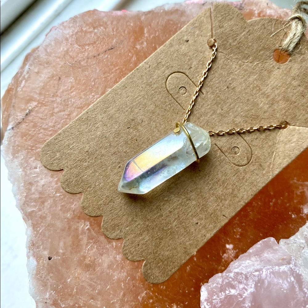 Handmade Clear Quartz Crystal Choker Necklace - Picture 2 of 8